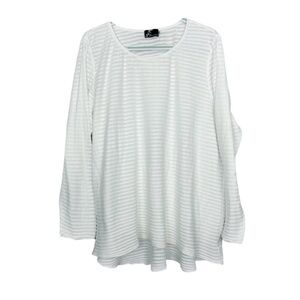 Fenini White Stripes Long Sleeve Tunic Top